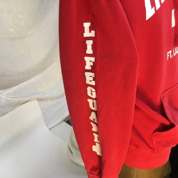 Lifeguard Hoodie Officially Licensed Popular Mens Med Red Fort Lauderdale - Picture 8 of 16